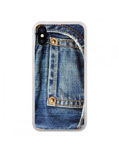 Coque Jean Bleu Vintage pour iPhone X - Laetitia