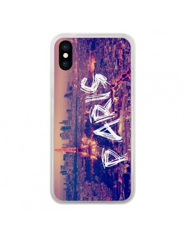 Coque Paris Tour Eiffel Tower Nuit pour iPhone X - Laetitia