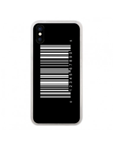 Coque Code Barres Blanc pour iPhone X - Laetitia