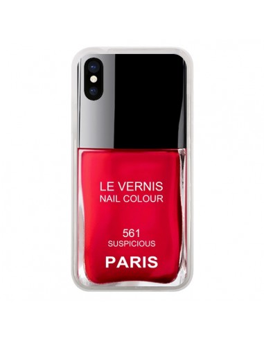 Coque Vernis Paris Suspicious Rouge pour iPhone X - Laetitia
