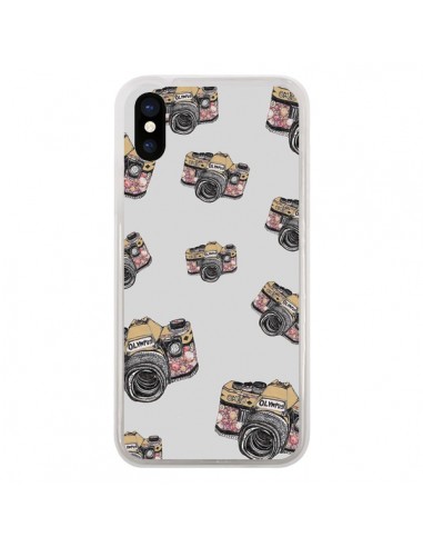 Coque Appareil photo vintage Rose pour iPhone X - Laetitia