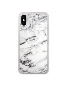 Coque Marbre Marble Blanc White pour iPhone X - Laetitia