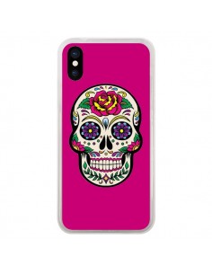 Coque Tête de Mort Mexicaine Rose Fushia pour iPhone X - Laetitia