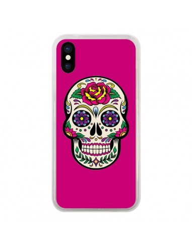 Coque Tête de Mort Mexicaine Rose Fushia pour iPhone X - Laetitia