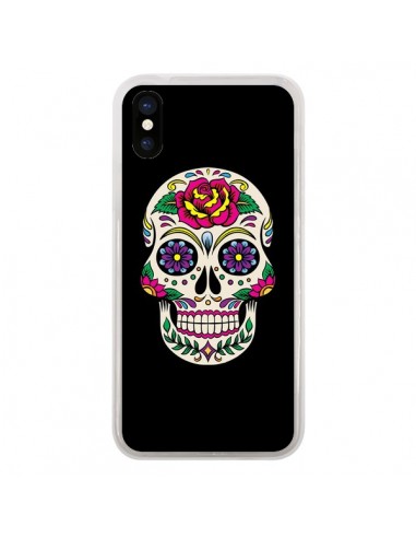 Coque Tête de Mort Mexicaine Multicolore Noir pour iPhone X - Laetitia