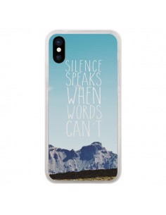 Coque Silence speaks when words can't paysage pour iPhone X - Eleaxart