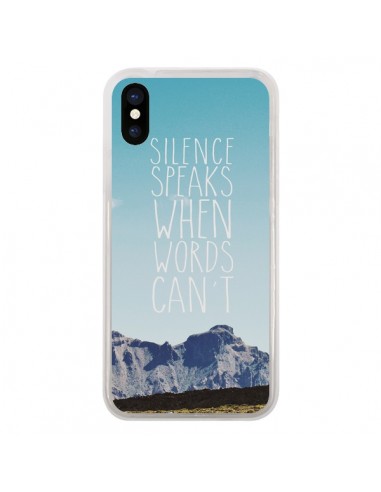 Coque Silence speaks when words can't paysage pour iPhone X - Eleaxart