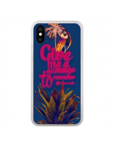 Coque Give me a summer to remember souvenir paysage pour iPhone X - Eleaxart