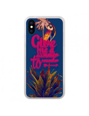 Coque Give me a summer to remember souvenir paysage pour iPhone X - Eleaxart