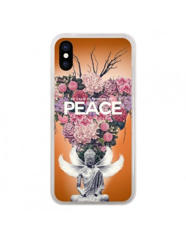 Coque Peace Fleurs Buddha pour iPhone X - Eleaxart
