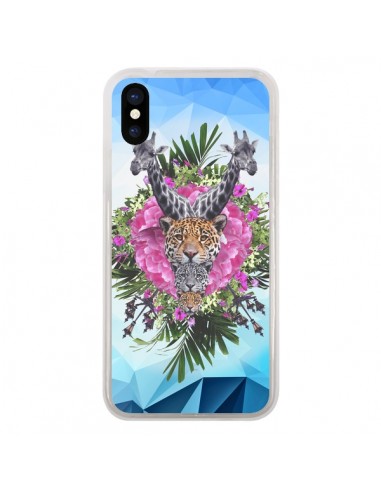 Coque Giraffes Lion Tigre Jungle pour iPhone X - Eleaxart