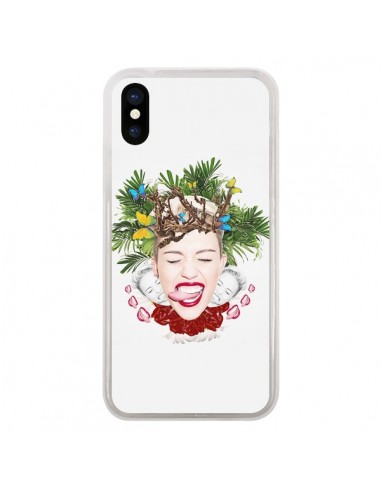 Coque Tongue Tied Chanteuse Miley Cyrus pour iPhone X - Eleaxart