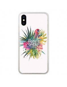 Coque Have a great summer Ete Perroquet Parrot pour iPhone X - Eleaxart
