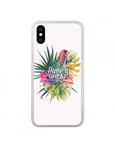 Coque Have a great summer Ete Perroquet Parrot pour iPhone X - Eleaxart