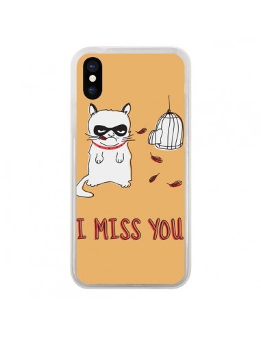 Coque iPhone X et XS Chat I Miss You - Maximilian San