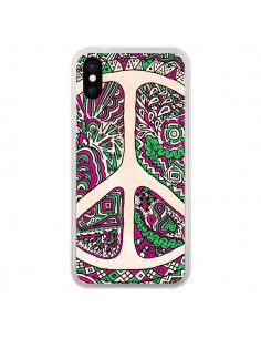 Coque iPhone X et XS Peace and Love Azteque Vainilla -...