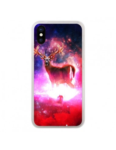 Coque iPhone X et XS Cosmic Deer Cerf Galaxy - Maximilian San