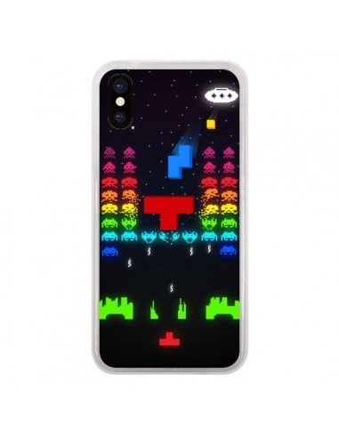 Coque iPhone X et XS Invatris Space Invaders Tetris Jeu - Maximilian San