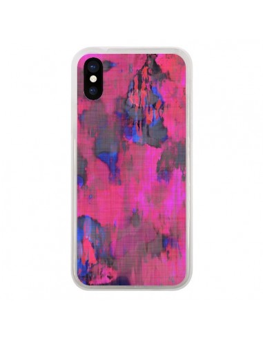 Coque iPhone X et XS Fleurs Rose Lysergic Pink - Maximilian San