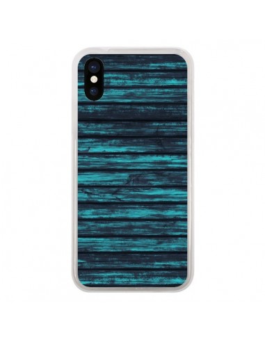 Coque iPhone X et XS Blue Moon Wood Bois - Maximilian San