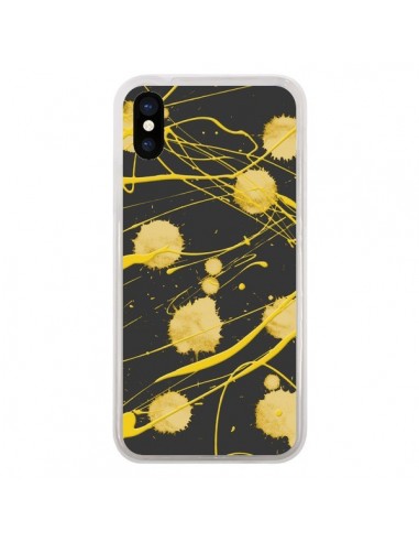 Coque iPhone X et XS Gold Splash Peinture Art - Maximilian San