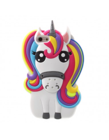 Coque Licorne en relief 3D arc en ciel pour iPhone 5, 5S et SE