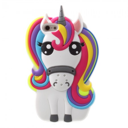 Coque Licorne en relief 3D arc en ciel pour iPhone 5, 5S et SE Coque Licorne en relief 3D arc en ciel pour iPhone 5, 5S et SE