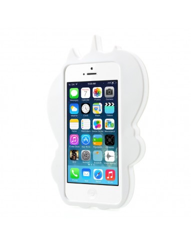 Coque Licorne en relief 3D arc en ciel pour iPhone 5, 5S et SE