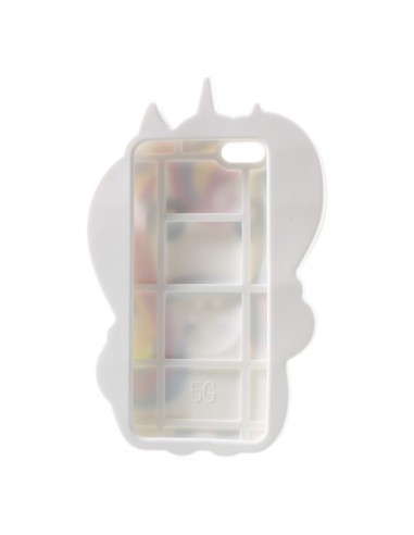 Coque Licorne en relief 3D arc en ciel pour iPhone 5, 5S et SE