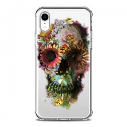 Coque iPhone XR Skull Flower Tête de Mort Transparente...