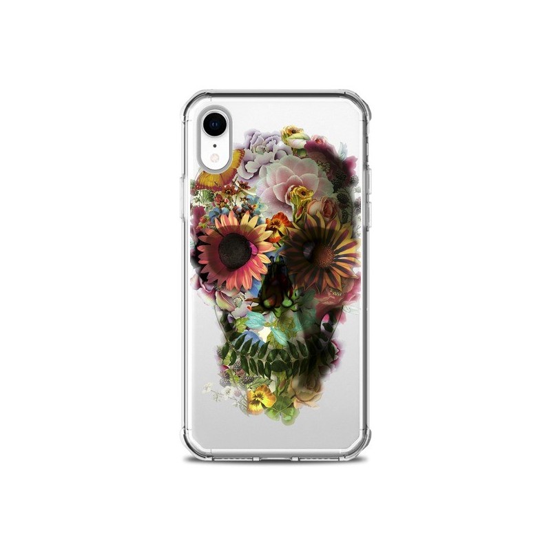 Coque iPhone XR Skull Flower Tête de Mort Transparente souple - Ali Gulec
