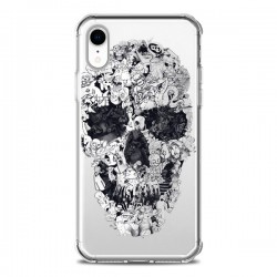 Coque iPhone XR Doodle Skull Dessin Tête de Mort...