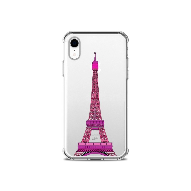 Coque iPhone XR Tour Eiffel Rose Paris Transparente souple - Asano Yamazaki