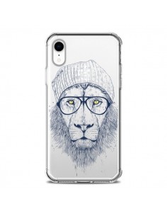Coque iPhone XR Cool Lion Swag Lunettes Transparente...