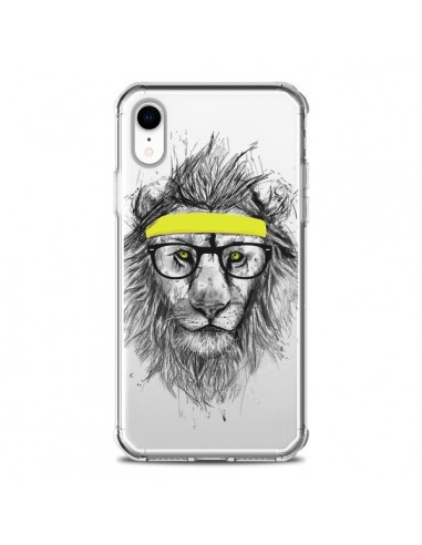 Coque iPhone XR Hipster Lion Transparente souple - Balazs Solti