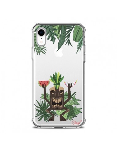 Coque iPhone XR Tiki Thailande Jungle Bois Transparente souple - Chapo