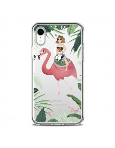 Coque iPhone XR Lolo Love Flamant Rose Chien Transparente...