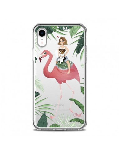 Coque iPhone XR Lolo Love Flamant Rose Chien Transparente souple - Chapo