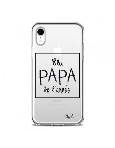 Coque iPhone XR Elu Papa de l'Année Transparente souple - Chapo