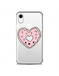 Coque iPhone XR Donuts Heart Coeur Rose Transparente...