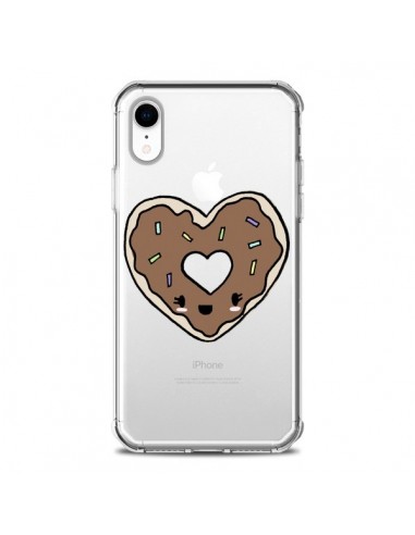 Coque iPhone XR Donuts Heart Coeur Chocolat Transparente souple - Claudia Ramos