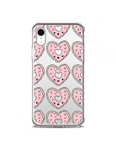 Coque iPhone XR Donuts Heart Coeur Rose Pink Transparente souple - Claudia Ramos