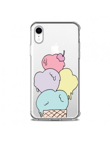 Coque iPhone XR Ice Cream Glace Summer Ete Coeur Transparente souple - Claudia Ramos