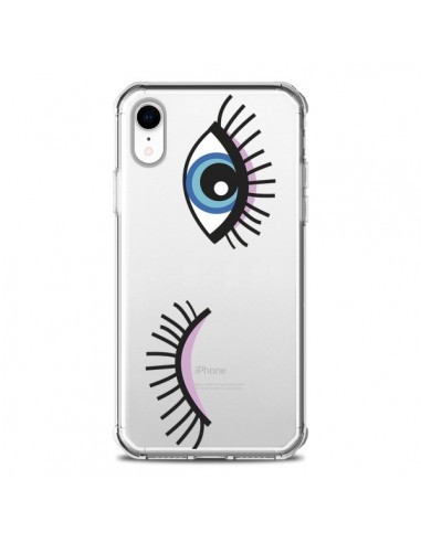 Coque iPhone XR Eyes Oeil Yeux Bleus Transparente souple - Léa Clément