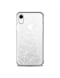 Coque iPhone XR Lignes Grilles Side Grid Abstract Blanc...