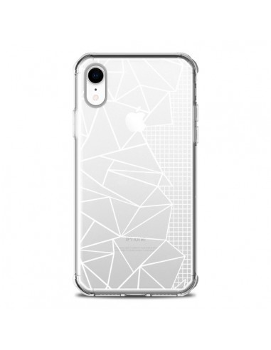 Coque iPhone XR Lignes Grilles Side Grid Abstract Blanc Transparente souple - Project M