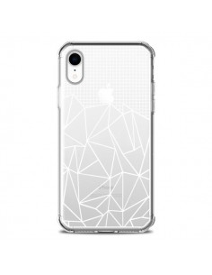 Coque iPhone XR Lignes Grilles Grid Abstract Blanc...