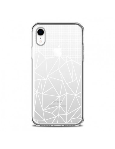 Coque iPhone XR Lignes Grilles Grid Abstract Blanc Transparente souple - Project M