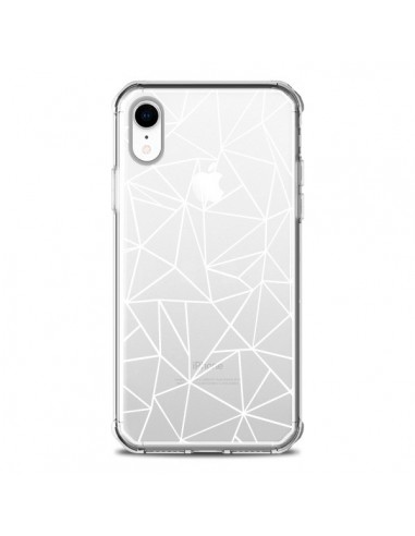 Coque iPhone XR Lignes Triangles Grid Abstract Blanc Transparente souple - Project M