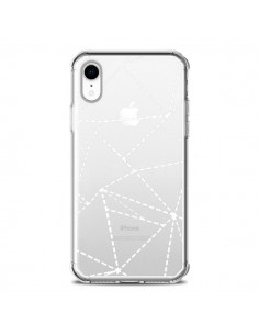 Coque iPhone XR Lignes Points Abstract Blanc Transparente...